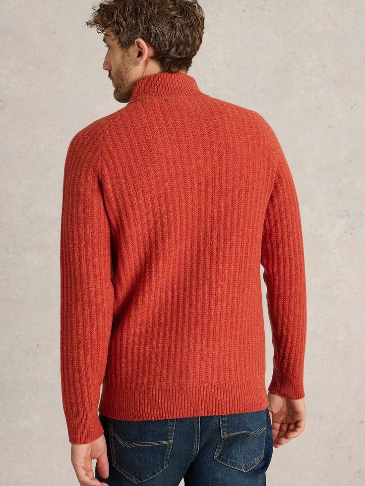 MEN'S CHUNKY FUNNEL NECK JUMPER