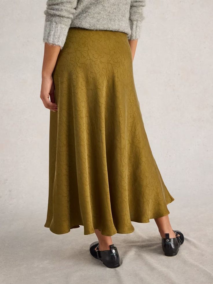 WOMEN'S DARCY BIAS CUT MIDI SKIRT