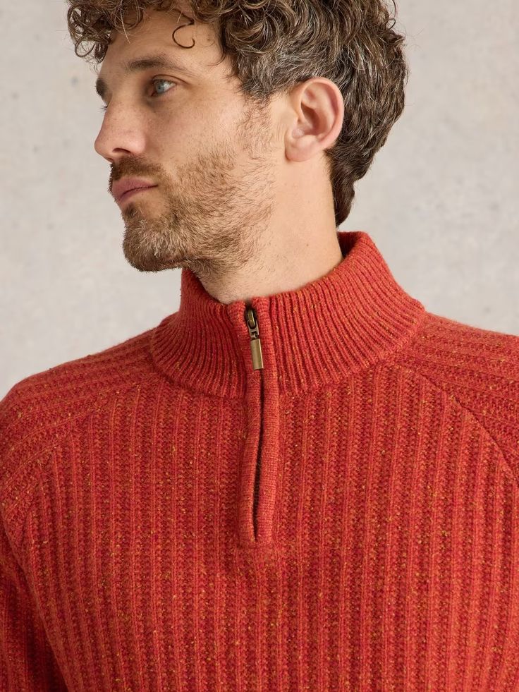 MEN'S CHUNKY FUNNEL NECK JUMPER