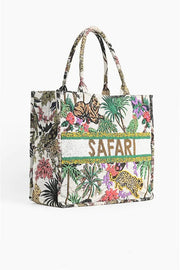 AFRICAN SAFARI EMBELLISHED TOTE BAG