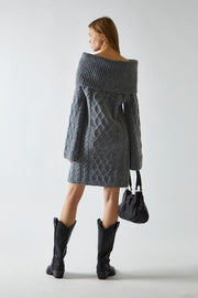 WOMEN'S OFF THE SHOULDER KNITTED DRESS