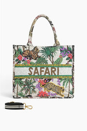 AFRICAN SAFARI EMBELLISHED TOTE BAG