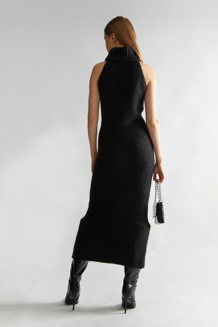 WOMEN'S KNIT TURTLE NECK DRESS