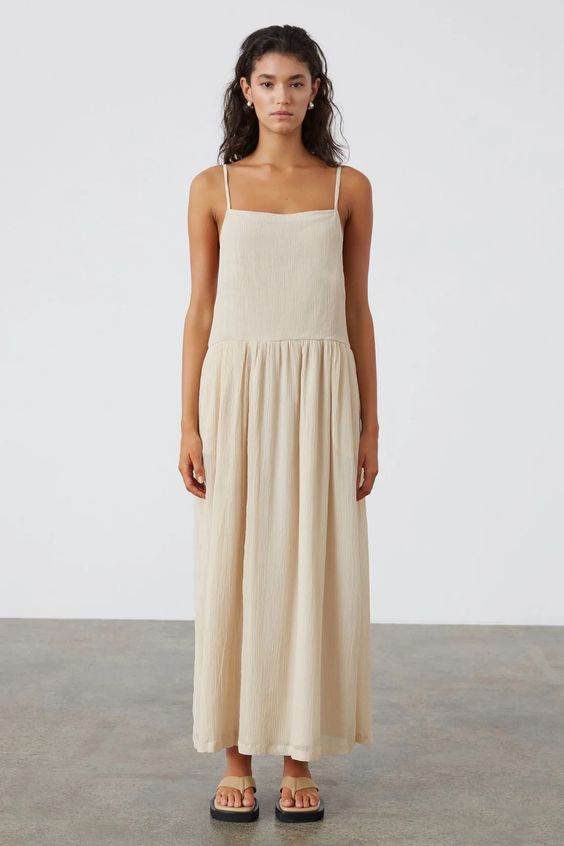 WOMEN'S STONE SHEER TEXTURED DRESS