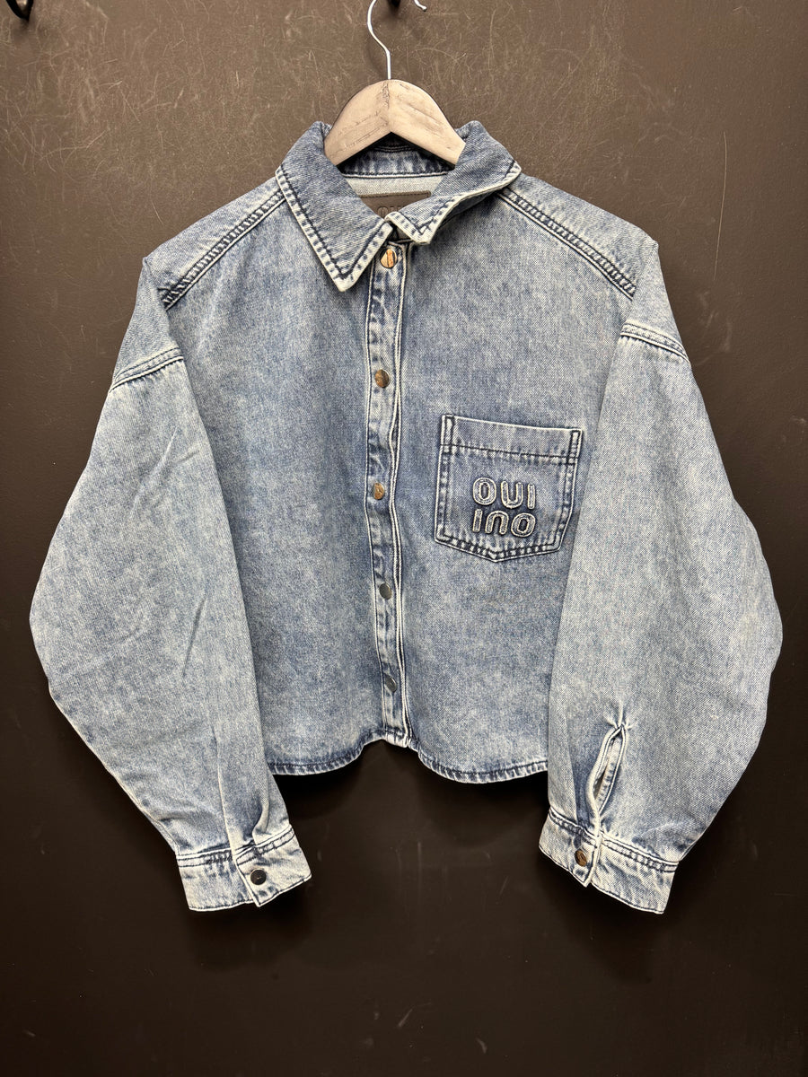 WOMEN'S CROPPED DENIM SHIRT