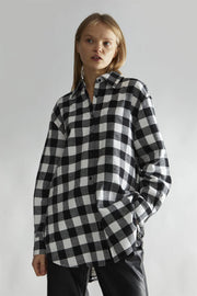 WOMEN'S MONO CHECK APPLIQUE OVERSIZED CLASSIC SHIRT