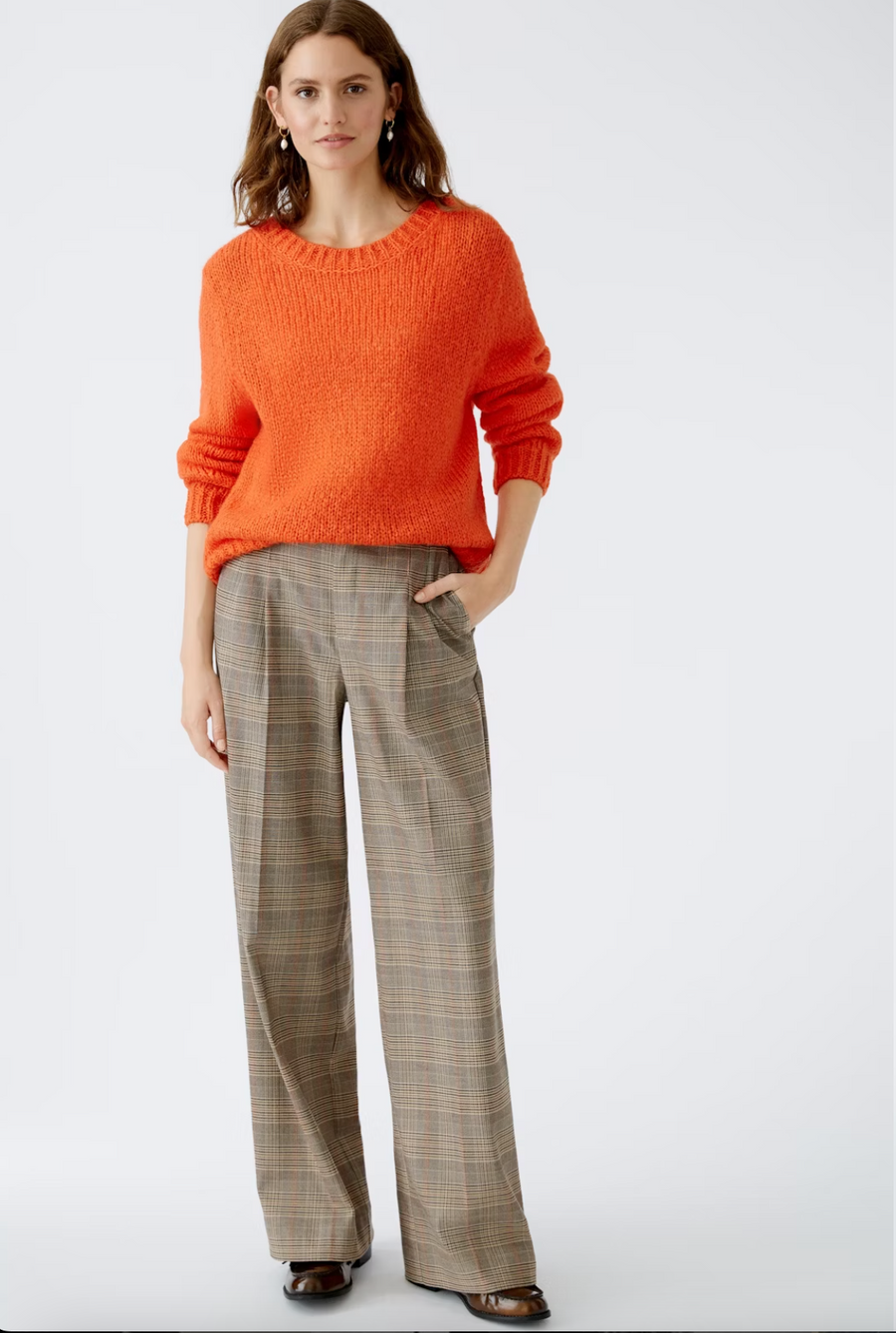 WOMEN'S PLEATED TROUSERS WITH VISCOSE AND COTTON