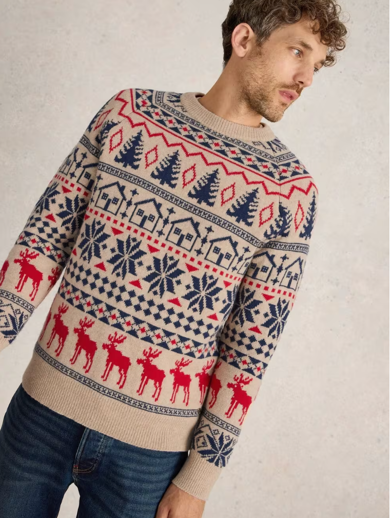 MEN'S MOOSE FAIRISLE CREW JUMPER