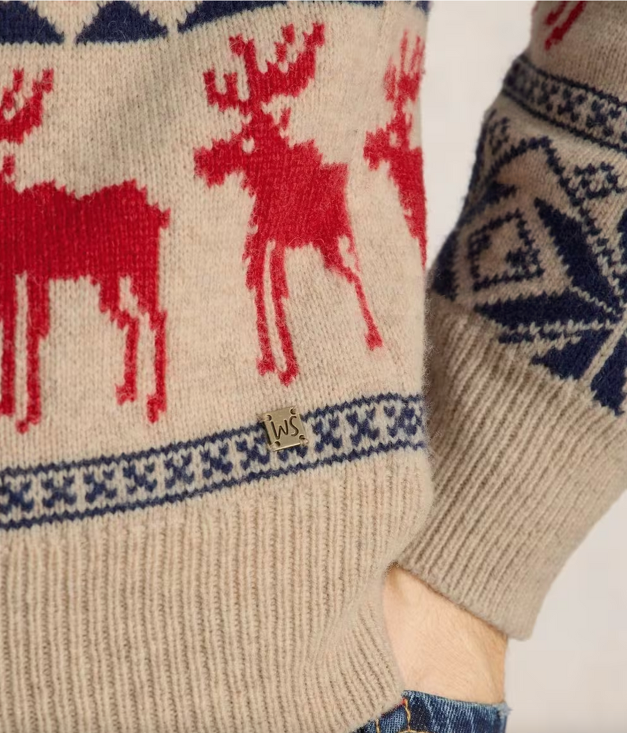 MEN'S MOOSE FAIRISLE CREW JUMPER