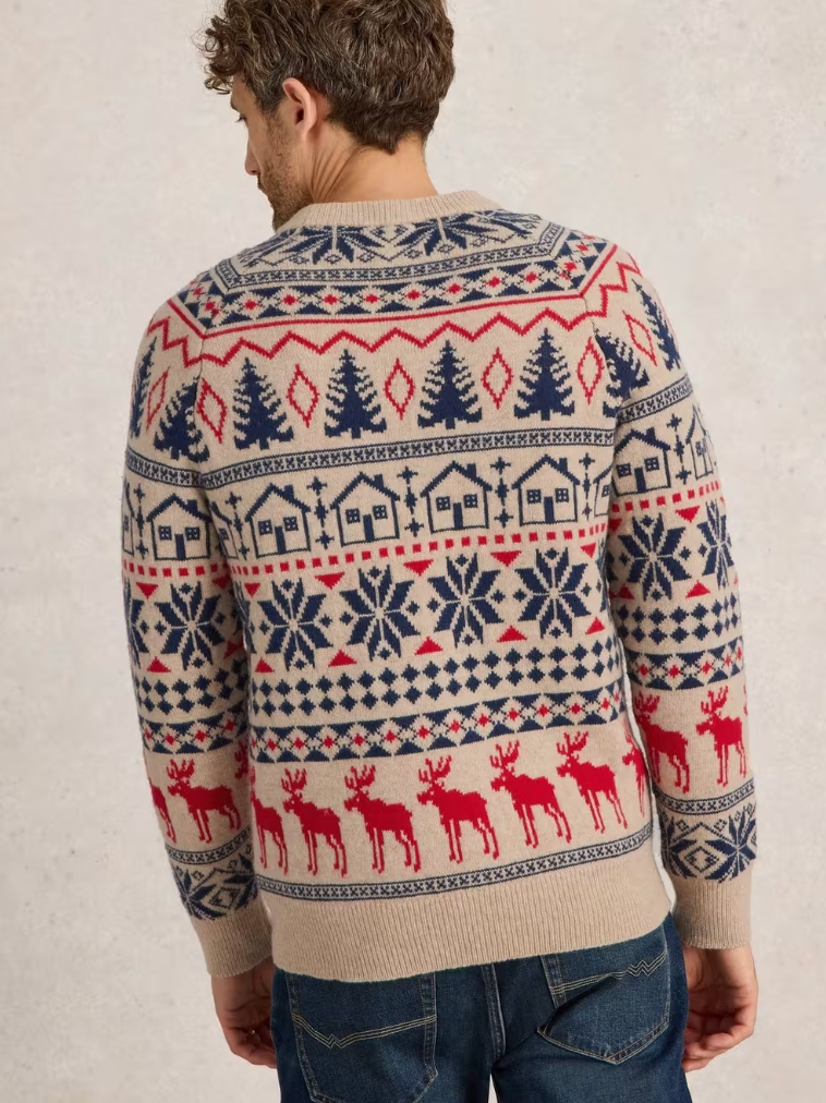 MEN'S MOOSE FAIRISLE CREW JUMPER