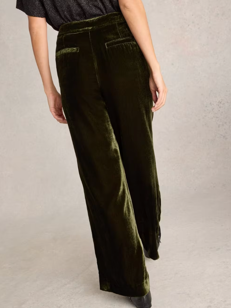 WOMEN'S BELLE WIDE LEG VELVET TROUSER