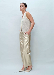 WOMEN'S EMERY PANTS IN METALLIC GOLD