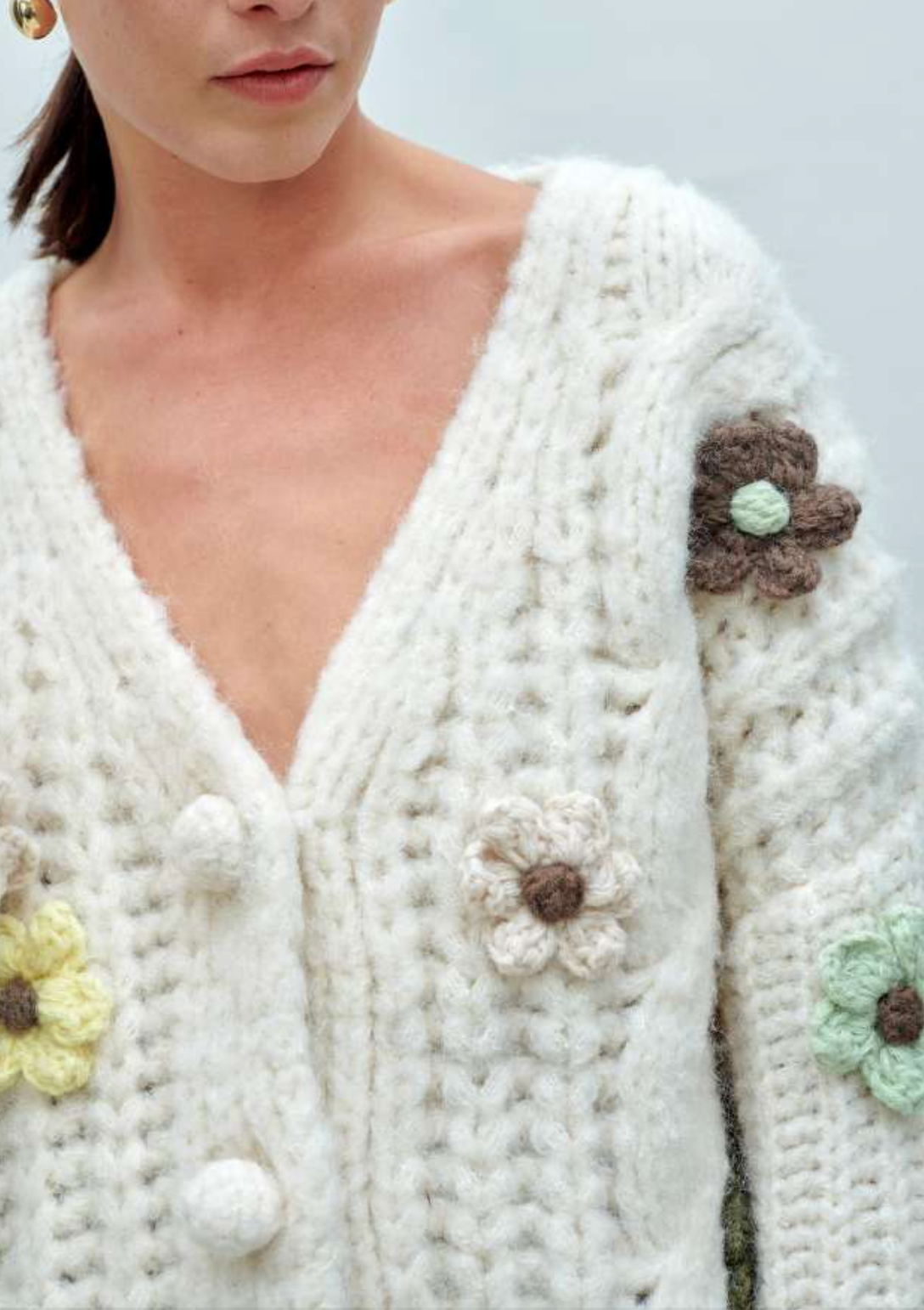 WOMEN'S VIOLA FLOWER CARDIGAN