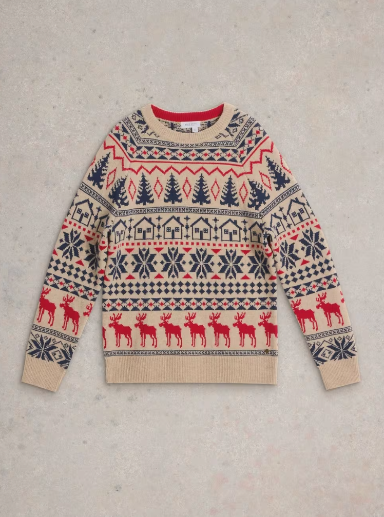 MEN'S MOOSE FAIRISLE CREW JUMPER