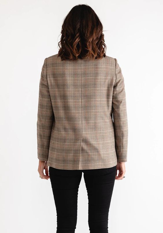 WOMEN'S PLAID BLAZER