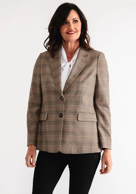 WOMEN'S PLAID BLAZER