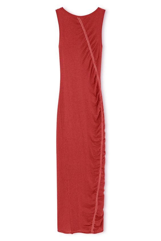 WOMEN'S RED CONTRAST KNIT DRESS