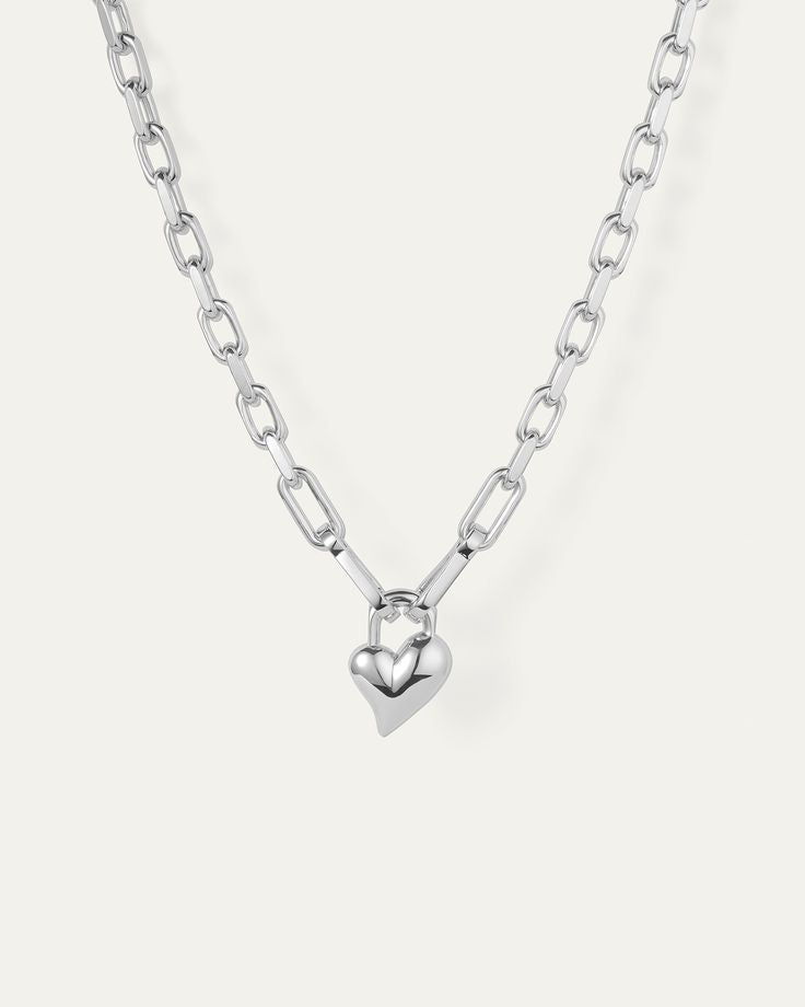 PADLOCK HEART PENDANT NECKLACE