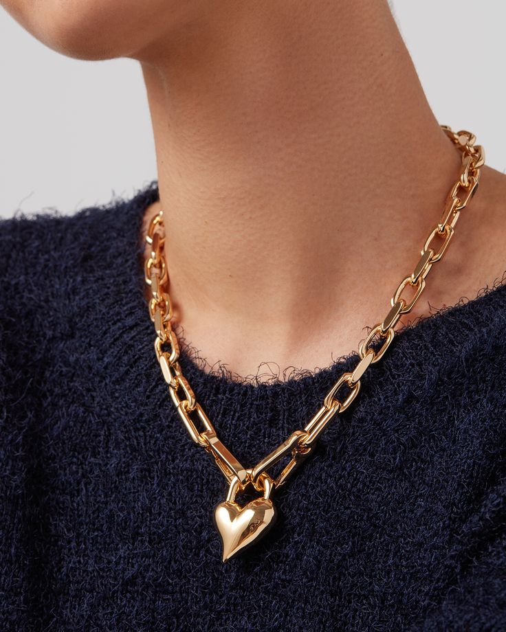 PADLOCK HEART PENDANT NECKLACE