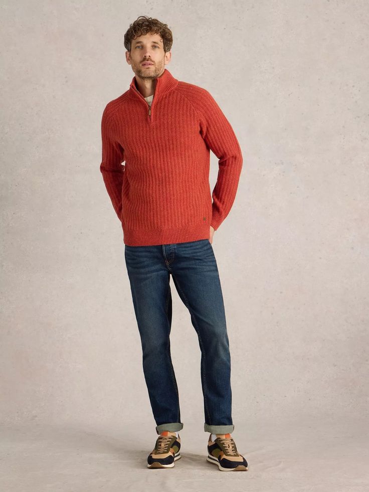 MEN'S CHUNKY FUNNEL NECK JUMPER