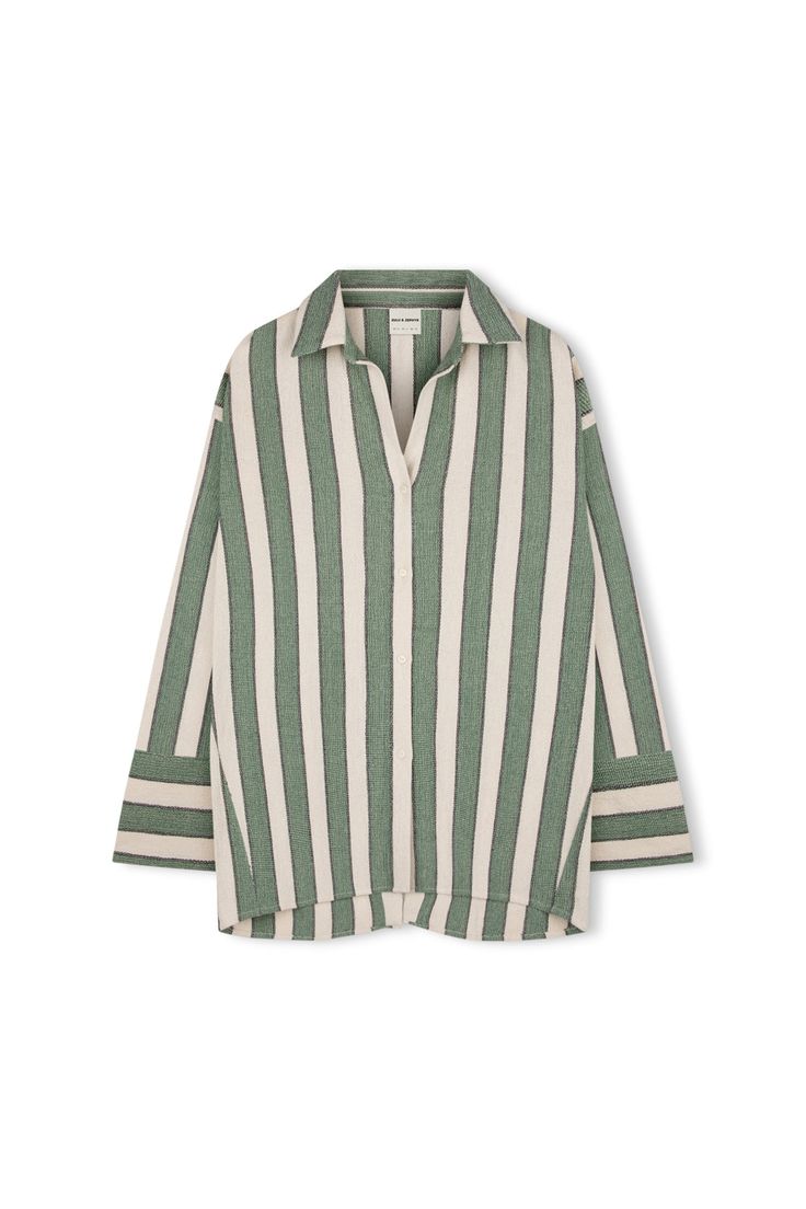 WOMEN'S EUCALYPTUS STRIPE SHIRT