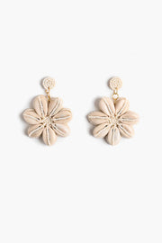 FLORAL SHELL BEAD EARRINGS