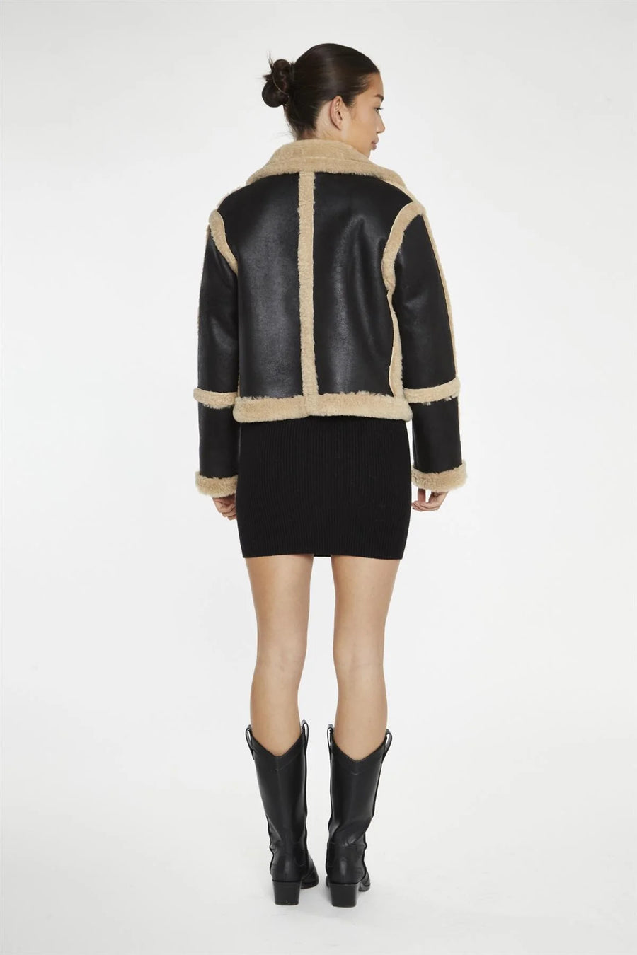 WOMEN'S BLACK BEIGE TRIM JACKET